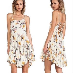Free People Circle of Flowers Sheer Slip Dress